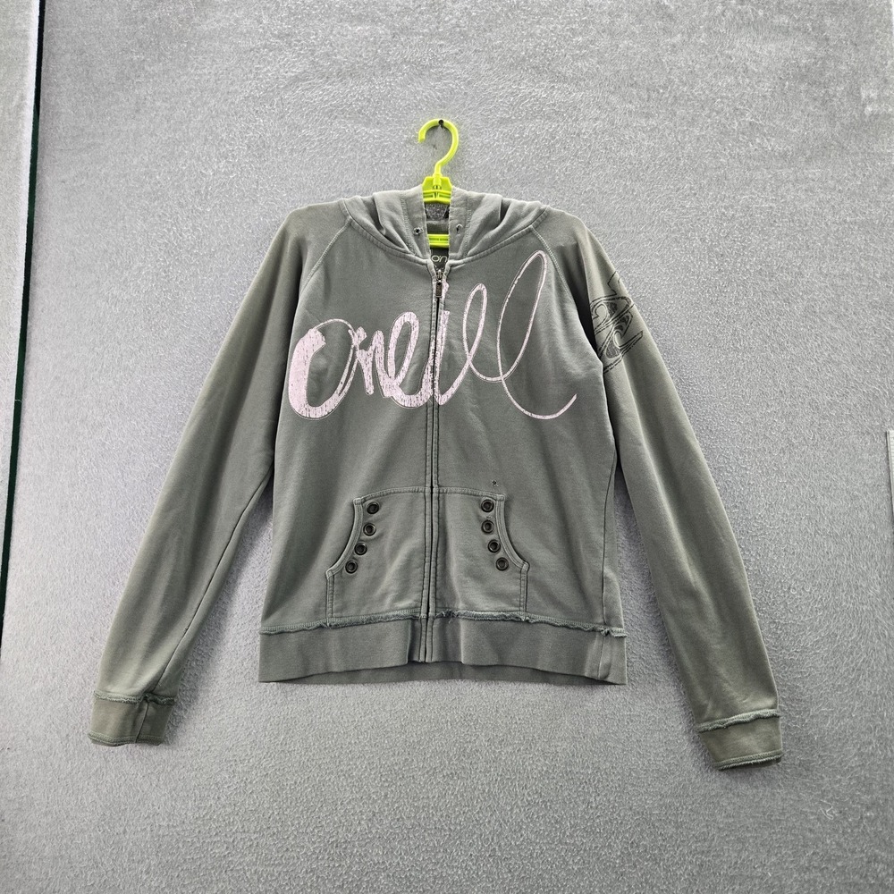 VINTAGE O'Neill Women Hoodie XL Green Script 1952 Streetwear Grunge Y2K READ